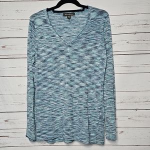 Tommy Bahama Space Dye V-Neck Linen Blend Long Sleeve Top